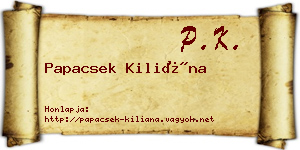 Papacsek Kiliána névjegykártya